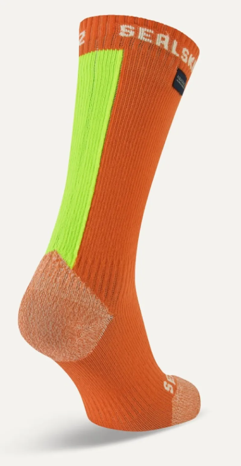 SealSkinz Briston Waterproof All Weather Mid Length Sock with Hydrostop Orange