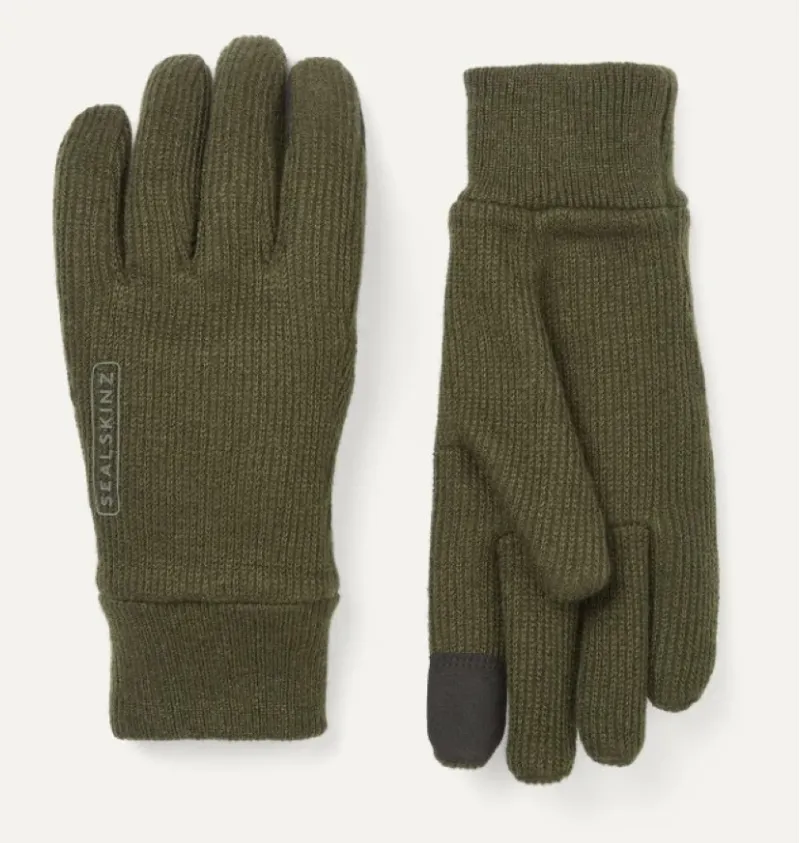 SealSkinz Necton Windproof All Weather Knitted Glove Olive