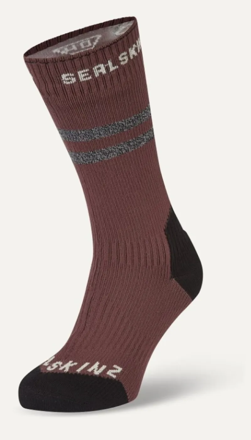 SealSkinz Runton Waterproof Cold Weather Mid Length Sock with Hydrostop Burgundy