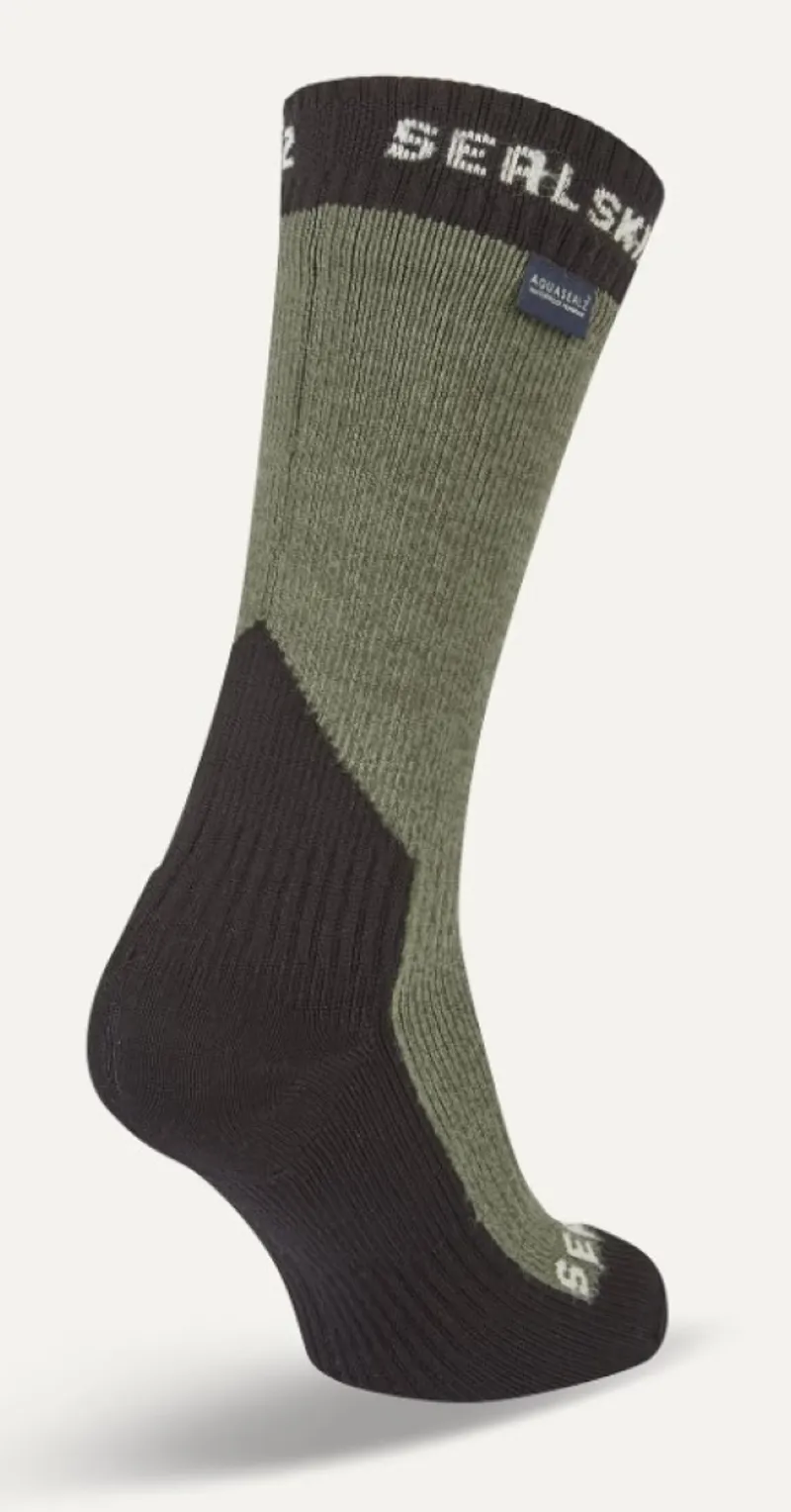 SealSkinz Stanfield Waterproof Extreme Cold Weather Mid Length Sock Olive-1