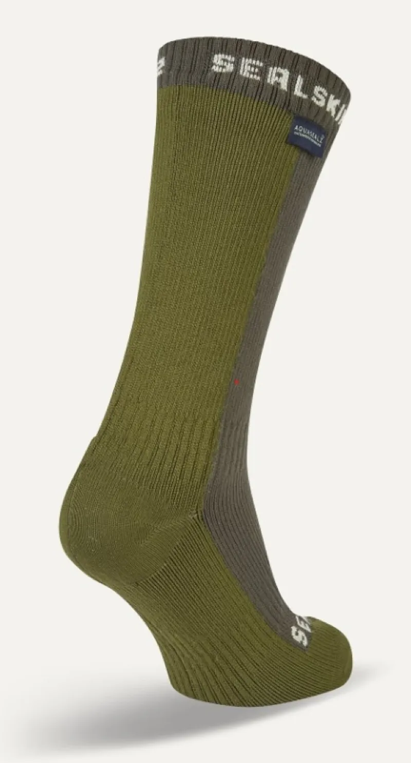 SealSkinz Starston Waterproof Cold Weather Mid Length Sock Olive-1