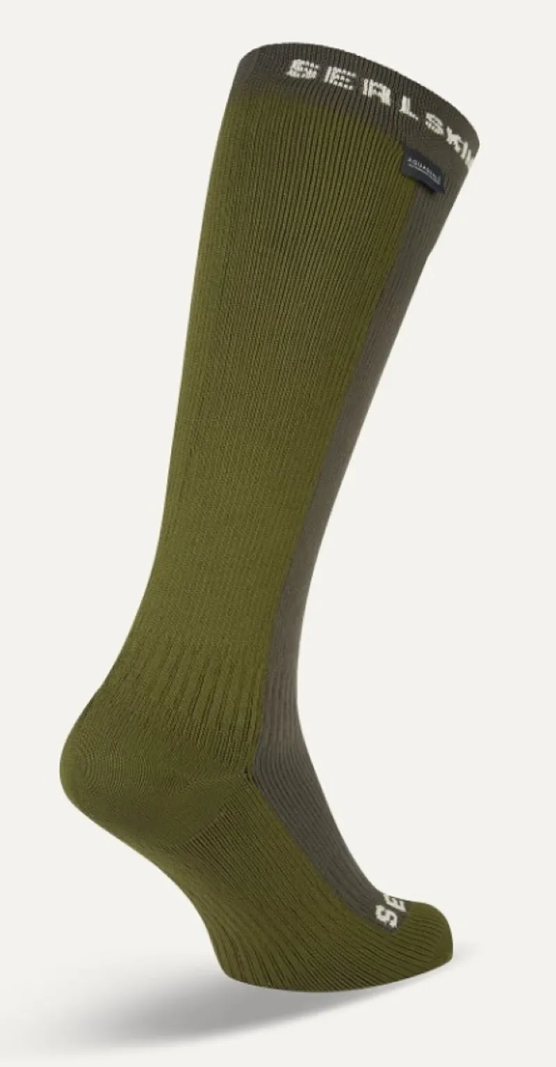 SealSkinz Worstead Waterproof Cold Weather Knee Length Sock Olive-1