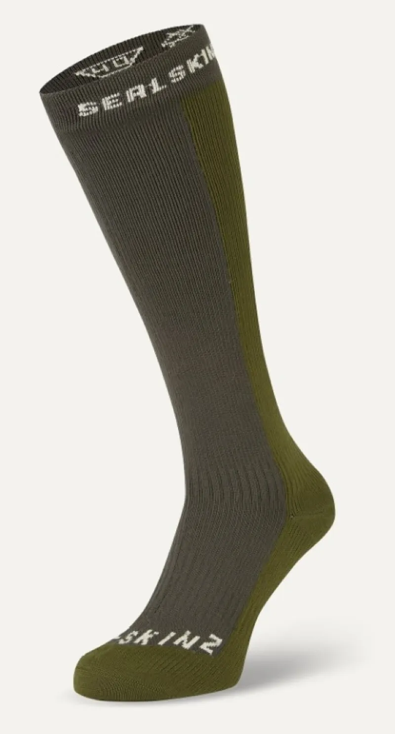 SealSkinz Worstead Waterproof Cold Weather Knee Length Sock Olive