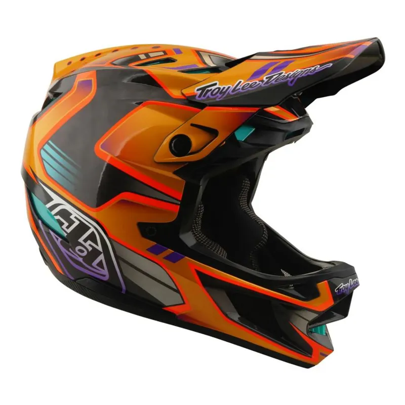 Troy Lee Designs D4 Carbon Helmet Crest Gold-5