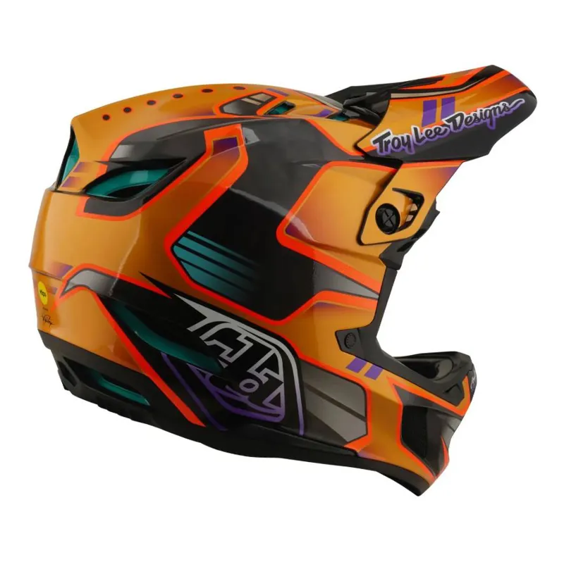 Troy Lee Designs D4 Carbon Helmet Crest Gold-3