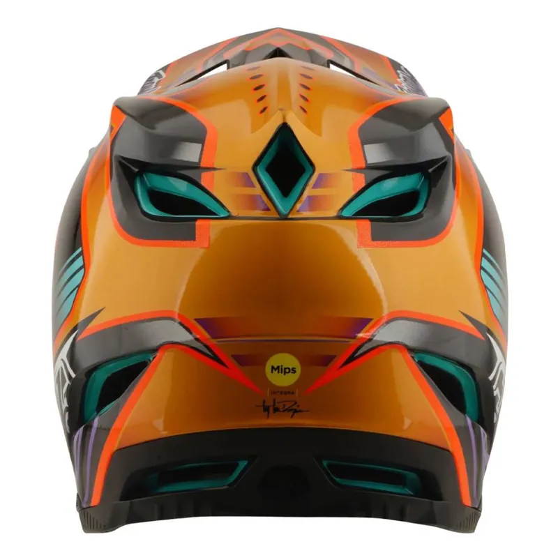 Troy Lee Designs D4 Carbon Helmet Crest Gold-2