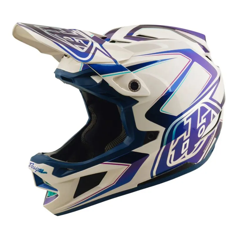 Troy Lee Designs D4 Composite Helmet Flared White / Indigo