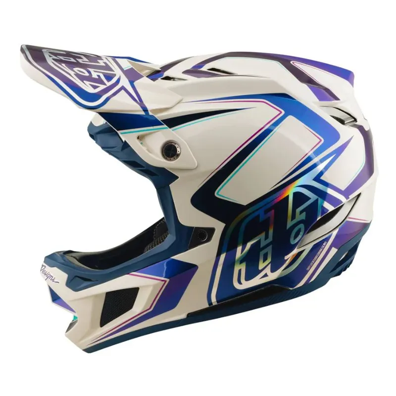 Troy Lee Designs D4 Composite Helmet Flared White / Indigo-1