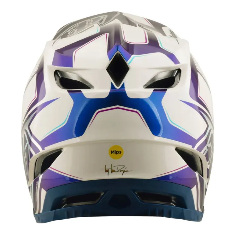 Troy Lee Designs D4 Composite Helmet Flared White / Indigo-3