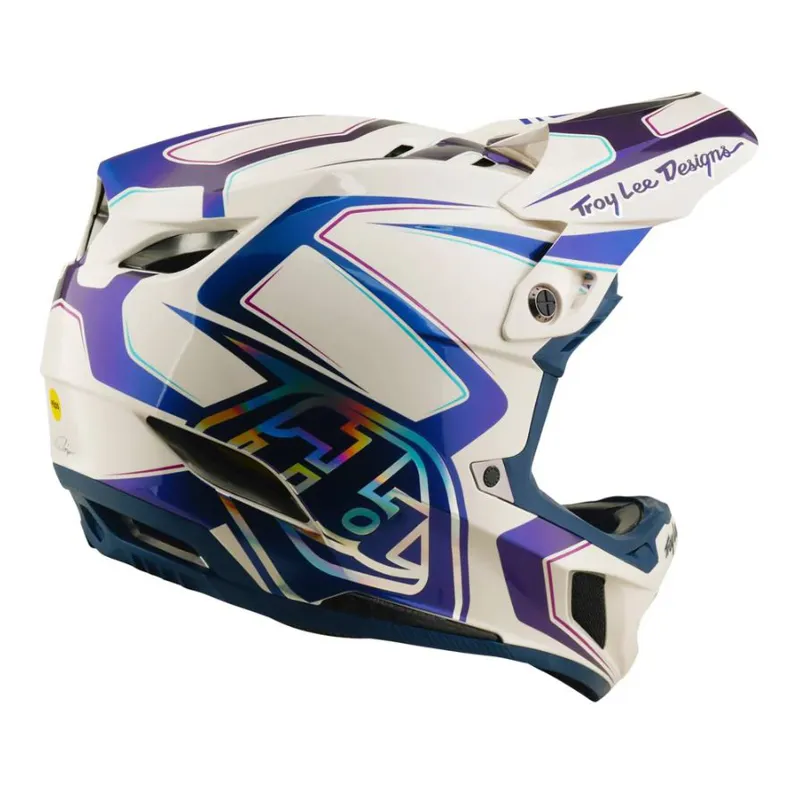 Troy Lee Designs D4 Composite Helmet Flared White / Indigo-4