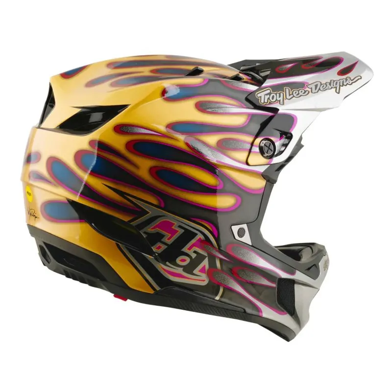 Troy Lee Designs D4 Carbon Helmet Overspray Gold / Black-4