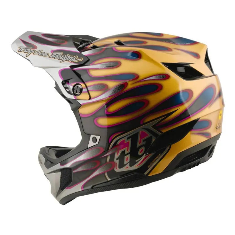 Troy Lee Designs D4 Carbon Helmet Overspray Gold / Black-2