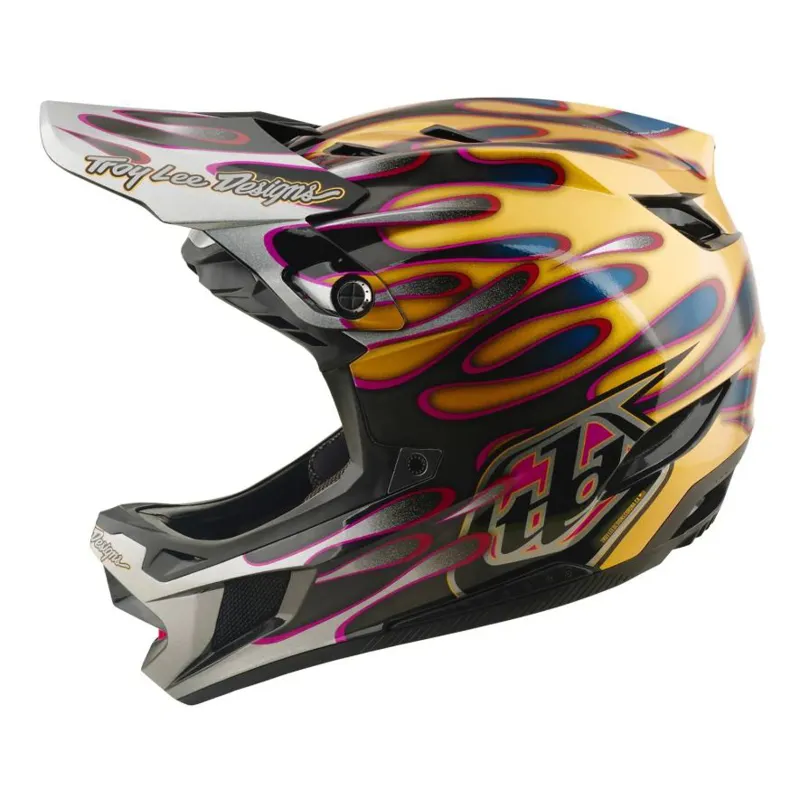 Troy Lee Designs D4 Carbon Helmet Overspray Gold / Black-1