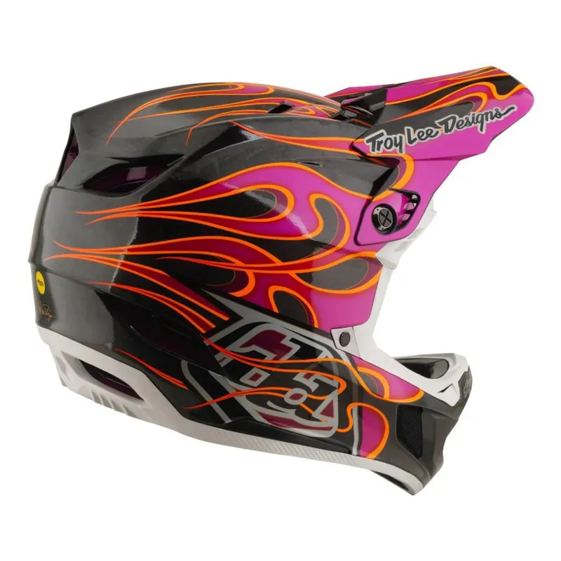 Troy Lee Designs D4 Carbon Helmet Torched Carbon / Magenta-4