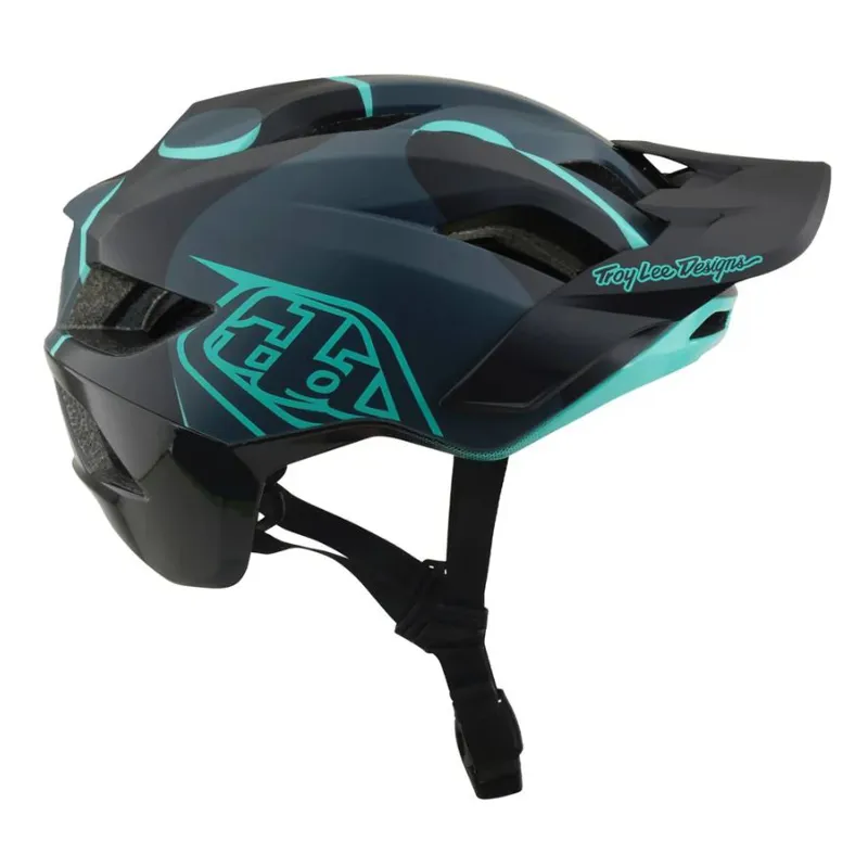 Troy Lee Designs Flowline SE Helmet Badge Carbon / Real Teal-1