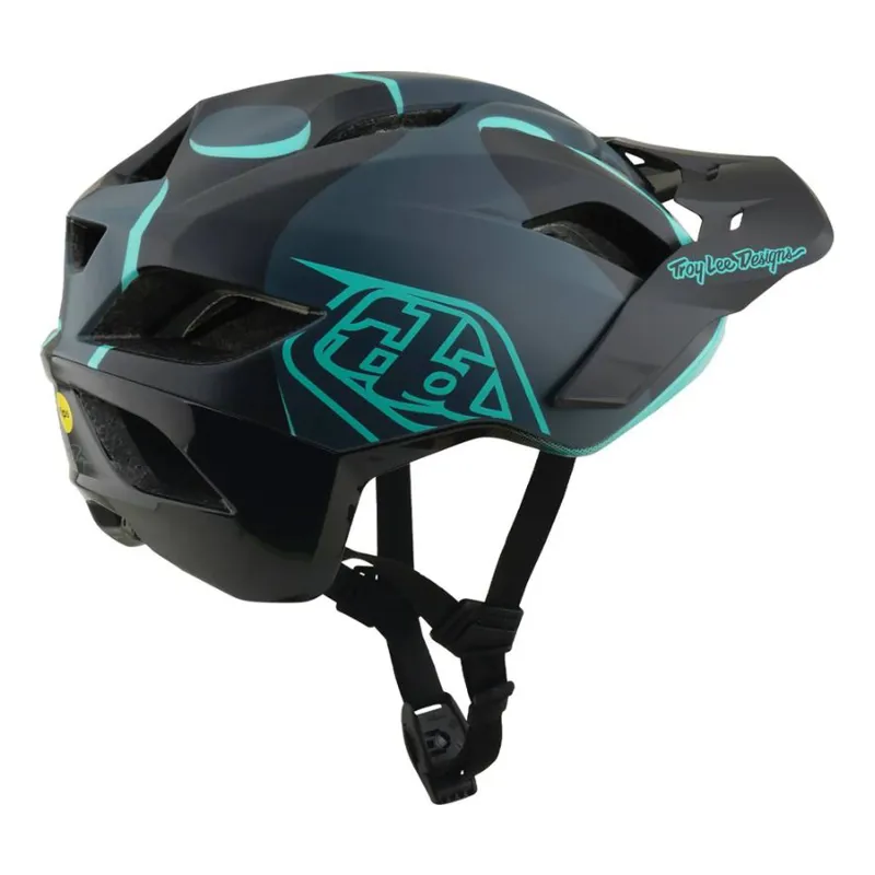 Troy Lee Designs Flowline SE Helmet Badge Carbon / Real Teal-2