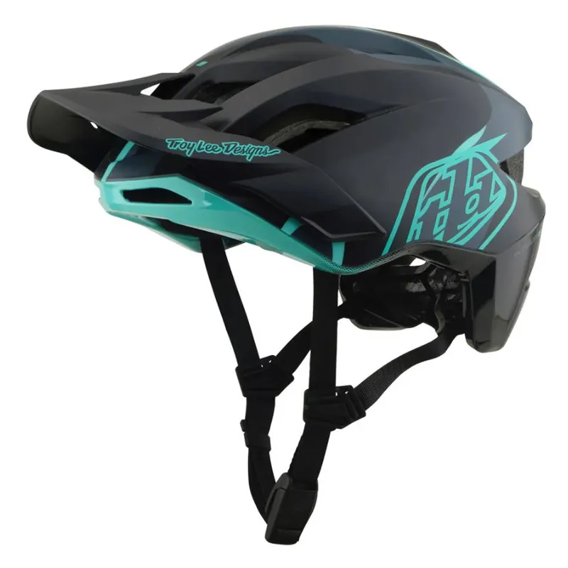 Troy Lee Designs Flowline SE Helmet Badge Carbon / Real Teal-6
