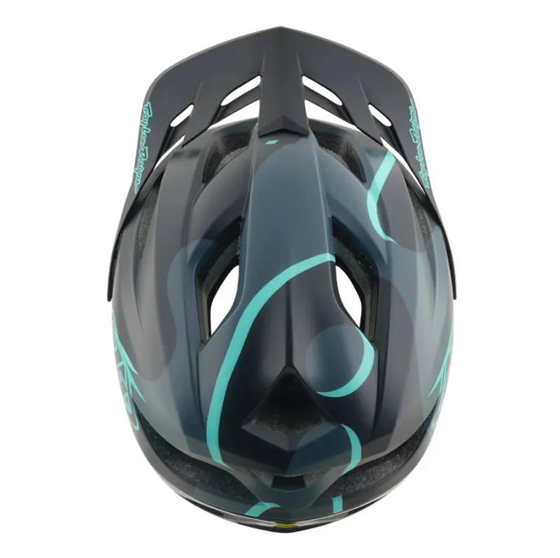 Troy Lee Designs Flowline SE Helmet Badge Carbon / Real Teal-7