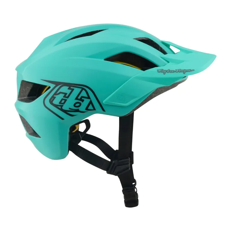 Troy Lee Designs Flowline Youth Helmet Point Charcoal/Real Teal-1