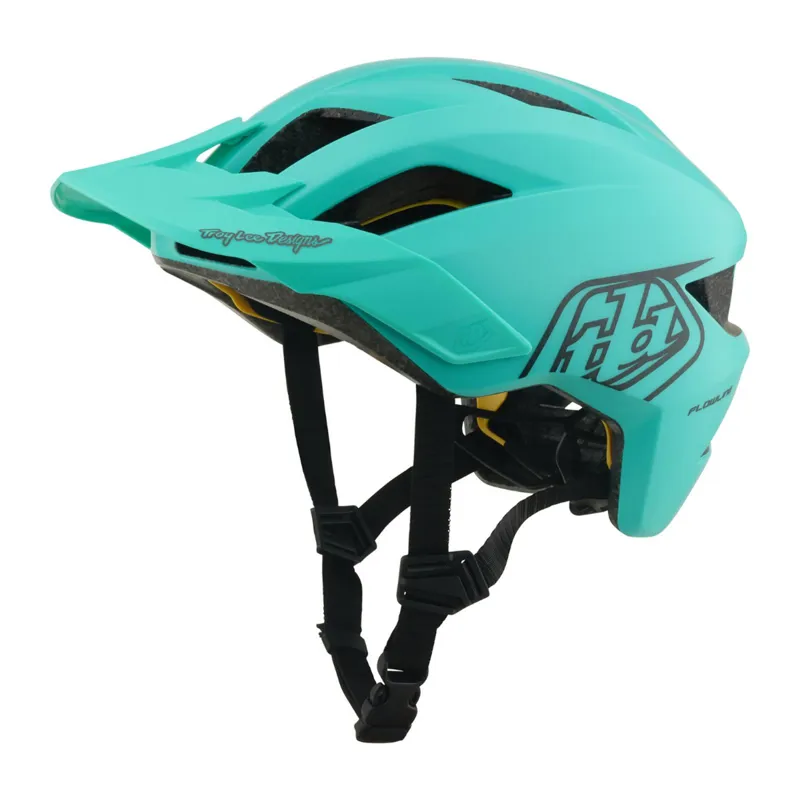 Troy Lee Designs Flowline Youth Helmet Point Charcoal/Real Teal-6