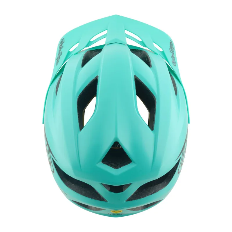 Troy Lee Designs Flowline Youth Helmet Point Charcoal/Real Teal-7