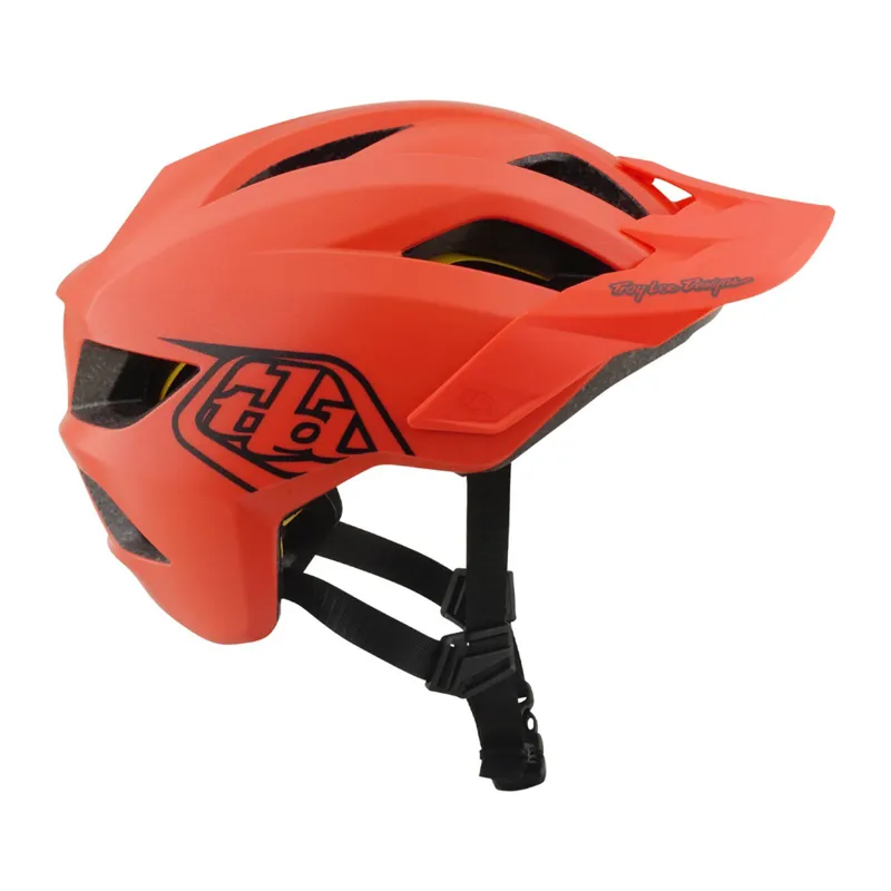 Troy Lee Designs Flowline Youth Helmet Point Coral/Charcoal-1