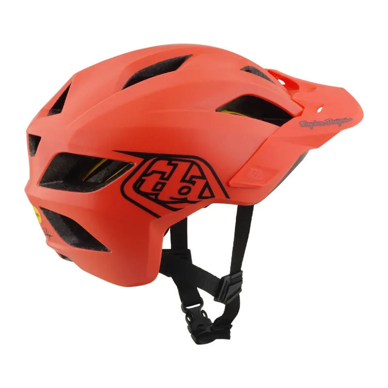 Troy Lee Designs Flowline Youth Helmet Point Coral/Charcoal-2