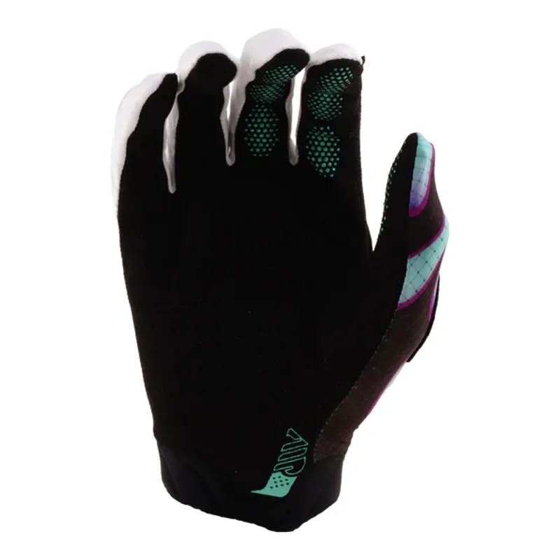 Troy Lee Air Overspray Youth MTB Glove Carbon/Real Teal-1