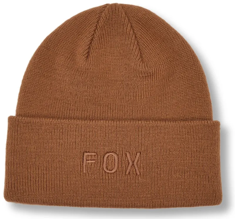 Fox Wordmark Beanie One Size Walnut