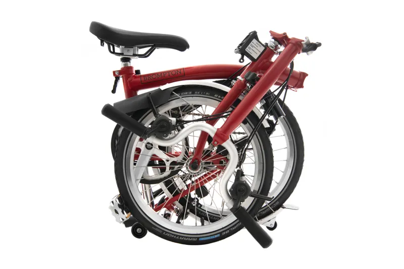 Brompton C-Line Explore Mid Bar Folding Bike 2022 House Red-2