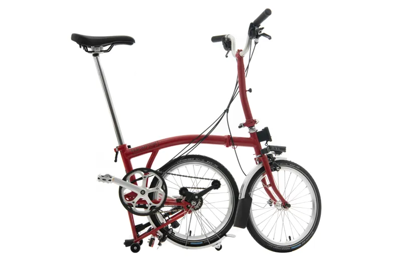 Brompton C-Line Explore Mid Bar Folding Bike 2022 House Red-1