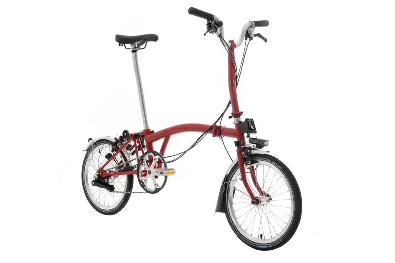 Brompton C-Line Explore Mid Bar Folding Bike 2022 House Red-3