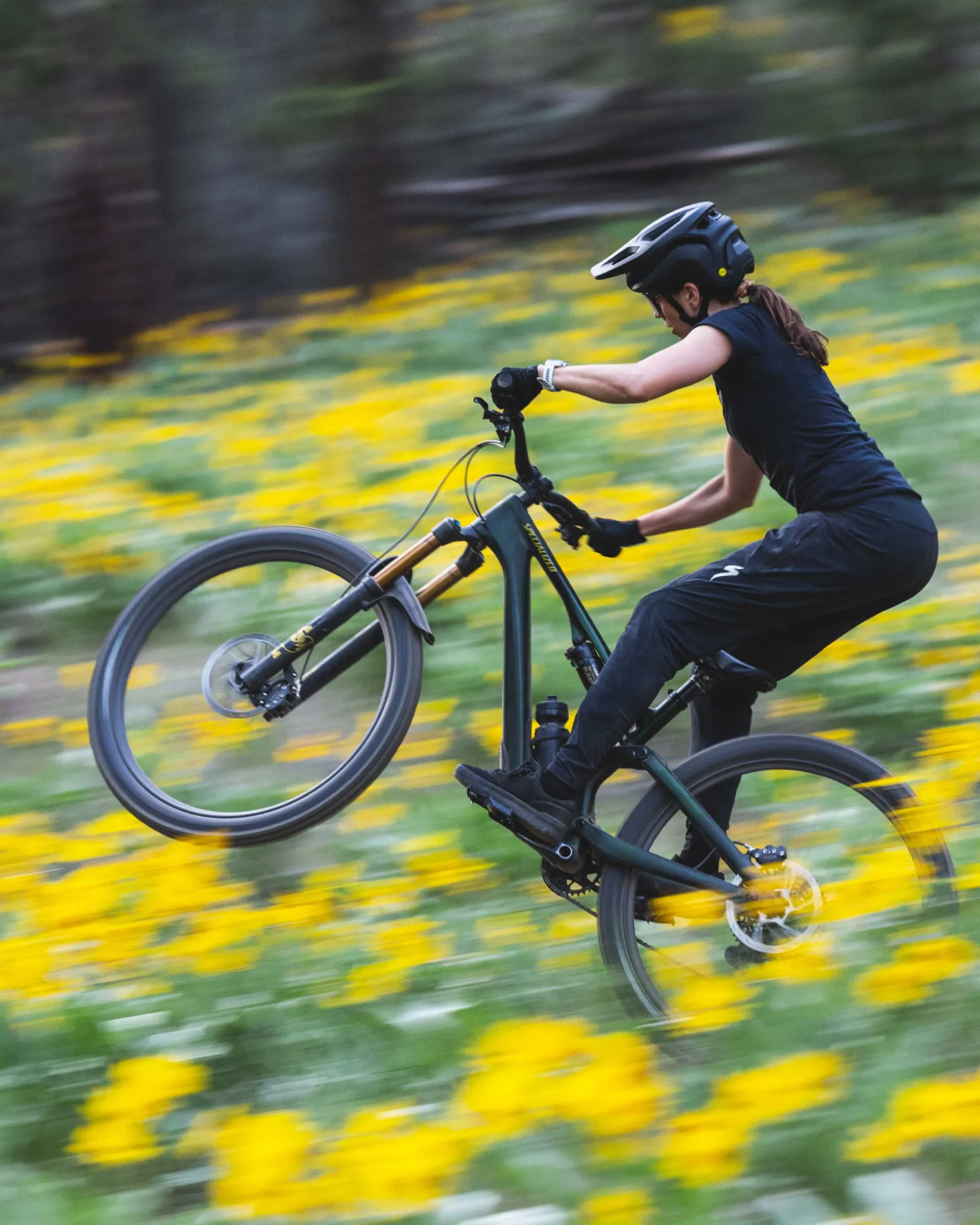 Specialized Stumpjumper Pro Carbon Mountain Bike 2025 Satin Green  Tint/Gunmetal/Satin Metallic Sulphur