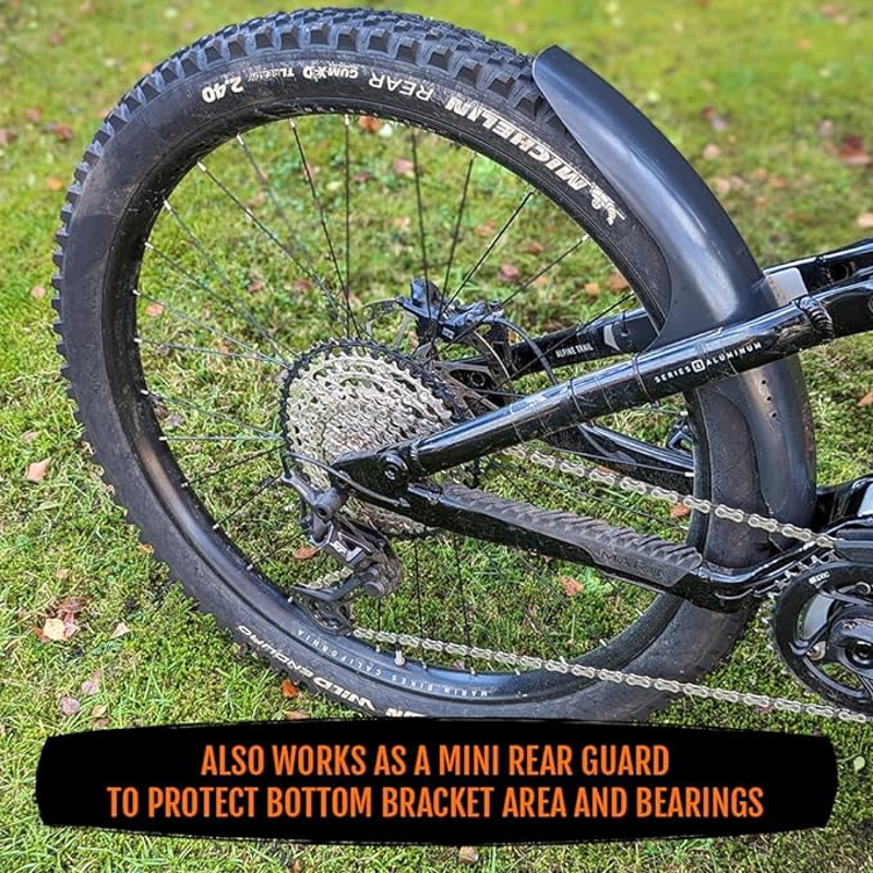 Mudhugger Front or Rear Mini Hugger MTB Mudguard Black-3