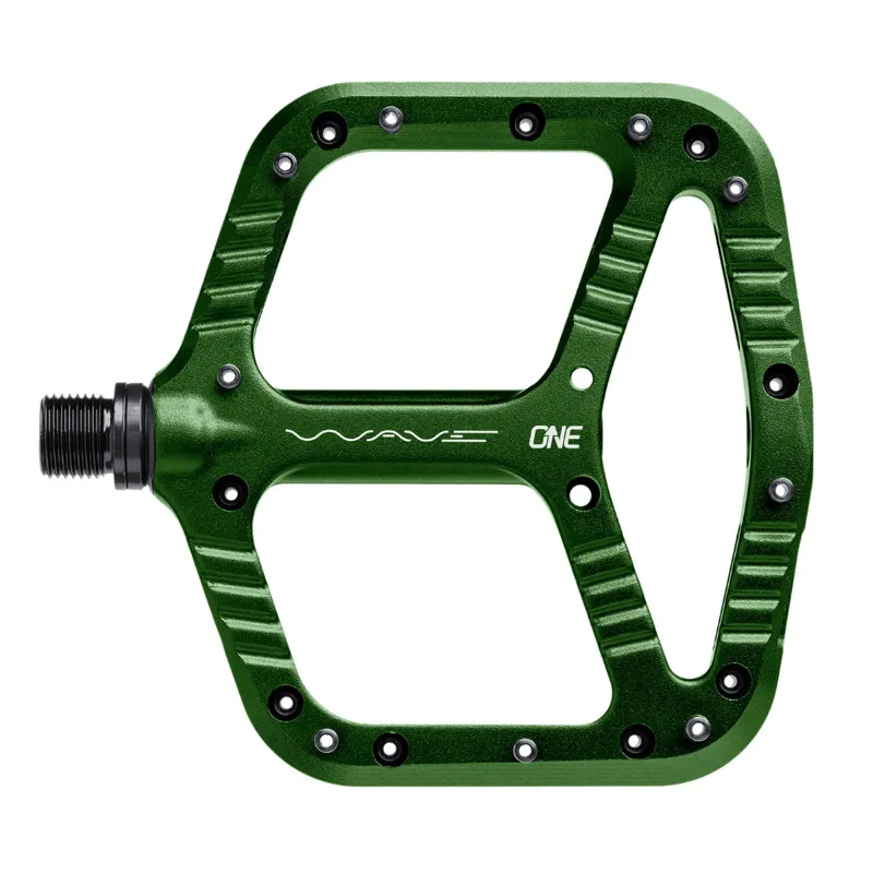 OneUp Components Wave MTB Flat Pedals 107mmx110mm Dark Green