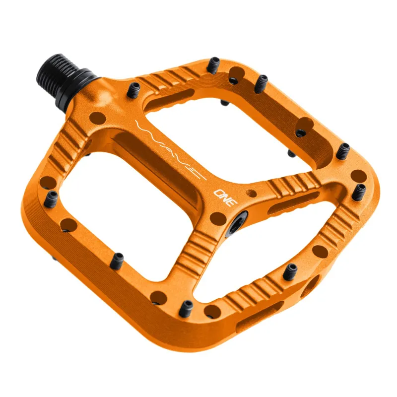 OneUp Components Wave MTB Flat Pedals 107mmx110mm Orange-1