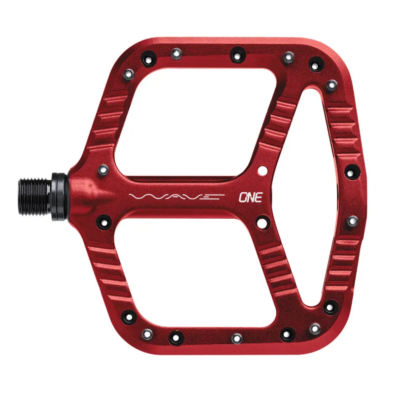 OneUp Components Wave MTB Flat Pedals 107mmx110mm Red