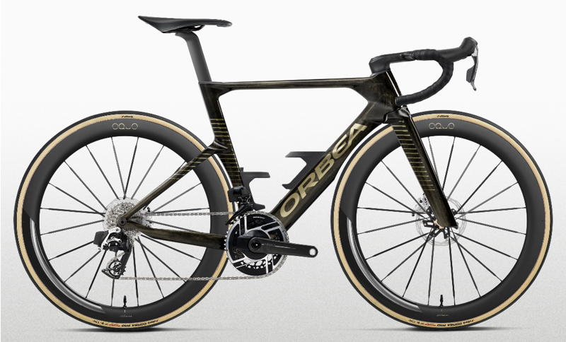 Orbea Orca Aero M11e LTD PWR Road Bike 2027 Magic Gold C View/Titanium