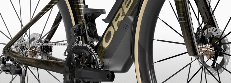 Orbea Orca Aero M11e LTD PWR Road Bike 2027 Magic Gold C View/Titanium-3