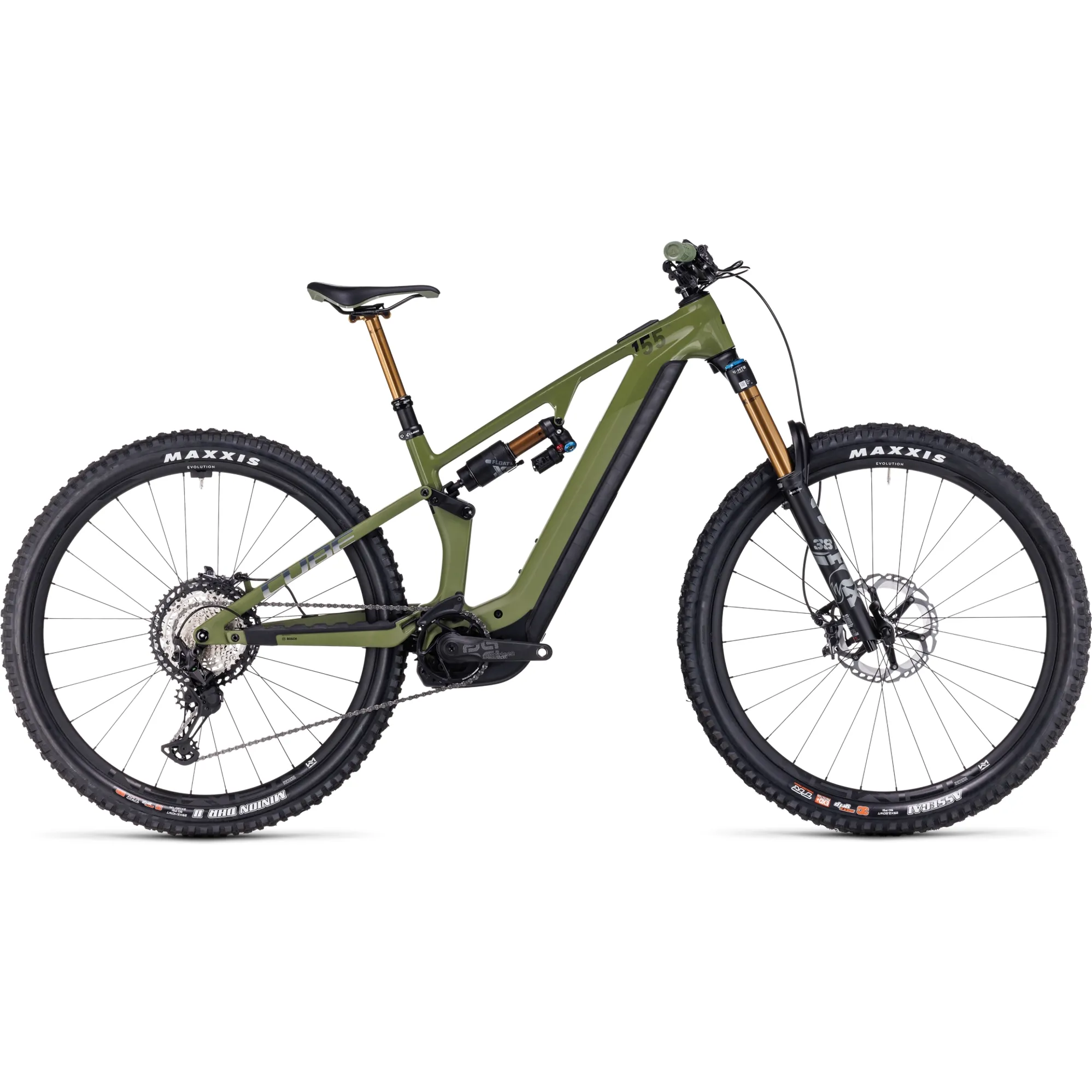 Cube Stereo Hybrid One55 TM 750 Electric Bike 2024 Olive/Chrome