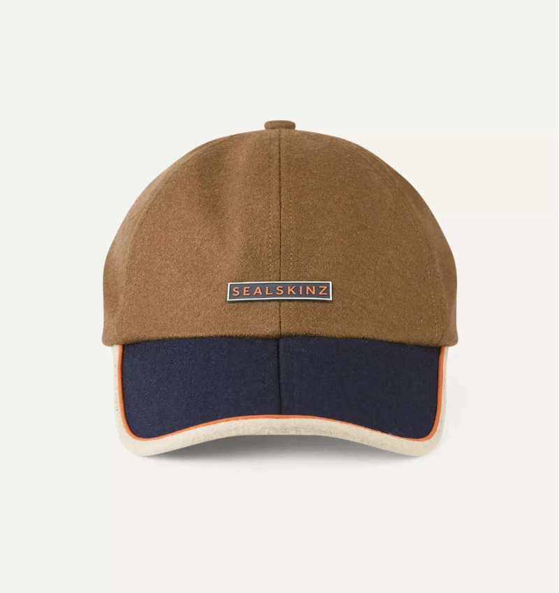 SealSkinz Brooke Waterproof Foldable Peak Wool Branded Cap One Size Tan-1