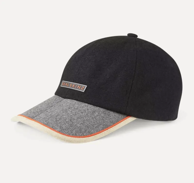 SealSkinz Brooke Waterproof Foldable Peak Wool Branded Cap One Size Black