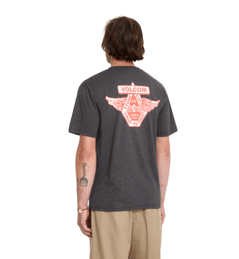 Volcom Free Wheel Short Sleeve T-shirt Heather Black-1