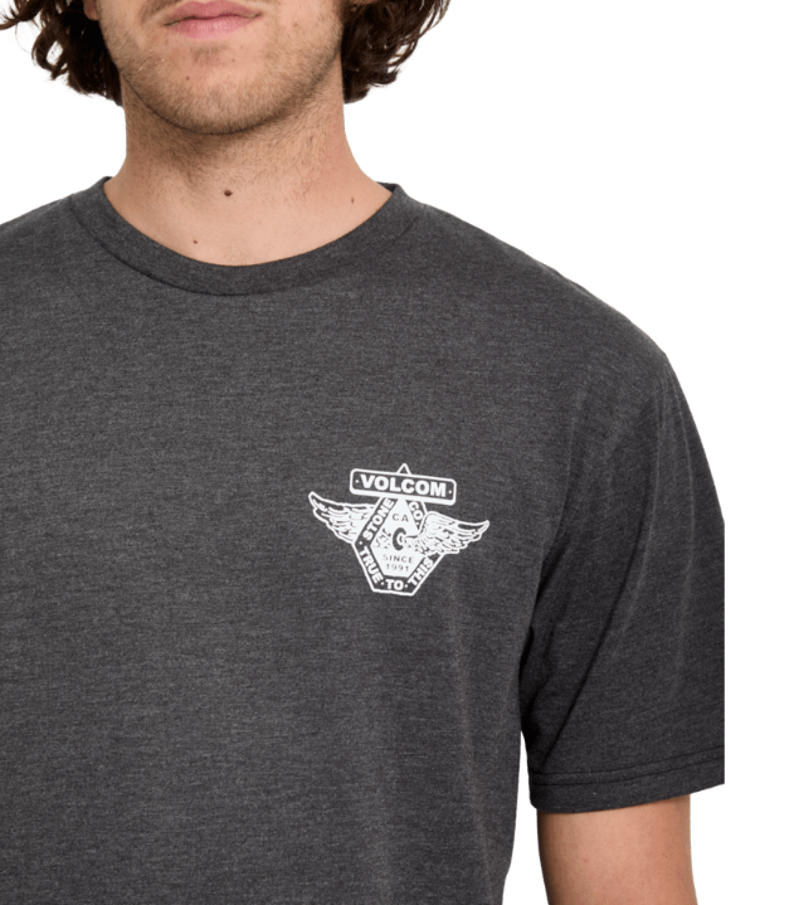 Volcom Free Wheel Short Sleeve T-shirt Heather Black-2