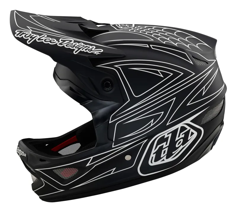 Troy Lee Designs D3 Fiberlite Full Face MTB Helmet SpiderStripe Black-1