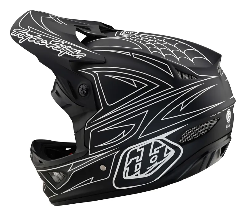 Troy Lee Designs D3 Fiberlite Full Face MTB Helmet SpiderStripe Black-2