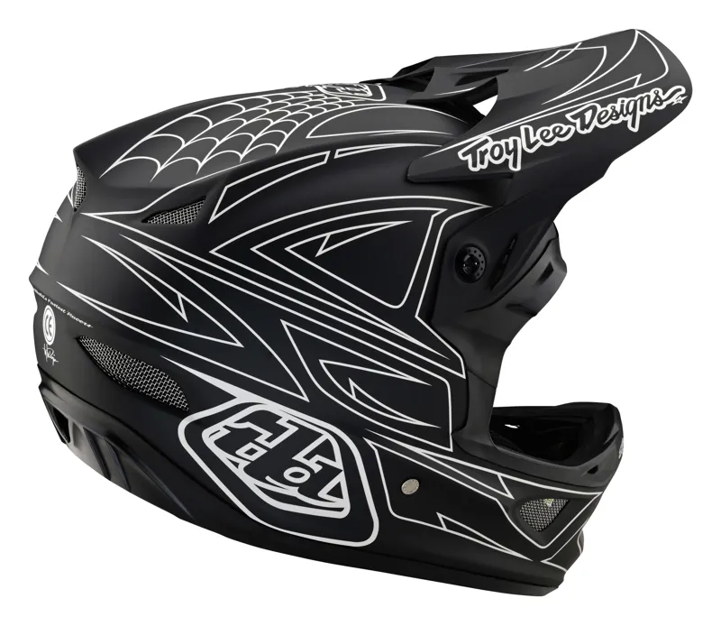 Troy Lee Designs D3 Fiberlite Full Face MTB Helmet SpiderStripe Black-4