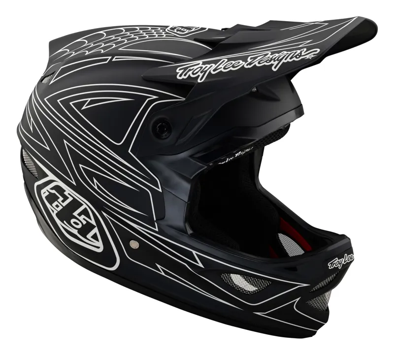 Troy Lee Designs D3 Fiberlite Full Face MTB Helmet SpiderStripe Black-6