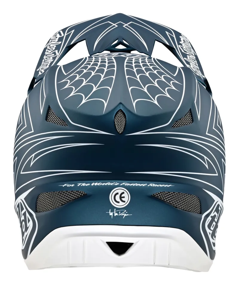 Troy Lee Designs D3 Fiberlite Full Face MTB Helmet SpiderStripe Blue -3