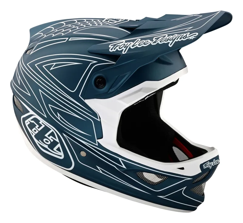 Troy Lee Designs D3 Fiberlite Full Face MTB Helmet SpiderStripe Blue -6